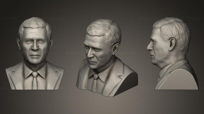 Бюсты и барельефы известных личностей (Джордж Буш, BUSTC_0210) 3D модель для ЧПУ станка